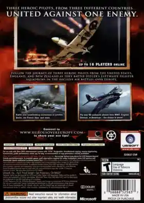 Heroes Over Europe (USA) box cover back